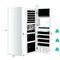 Costway Mirror Jewelry Cabinet 96 LED Lights Wall Door Mounted Armoire w/ Makeup Rack
